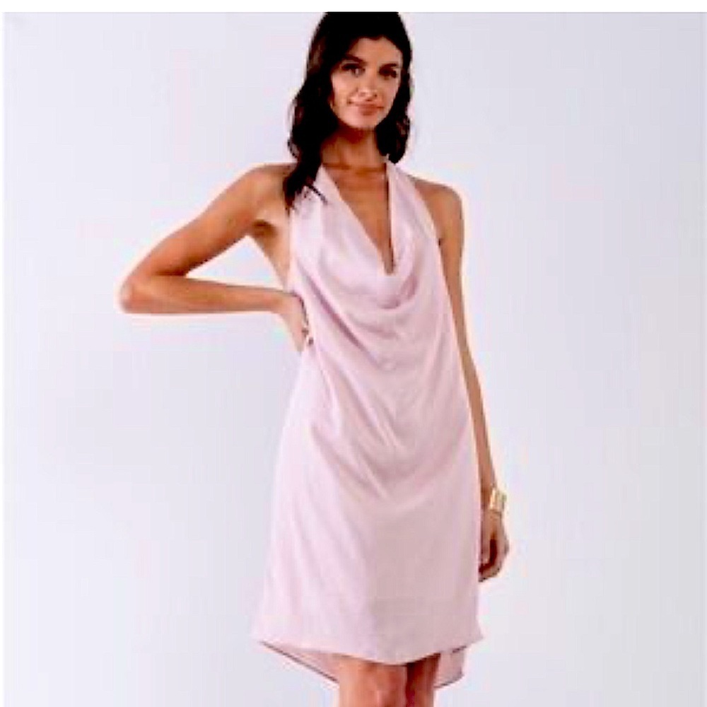 SugarLips new with tags blush pink short halter scoop neck dress sateen small